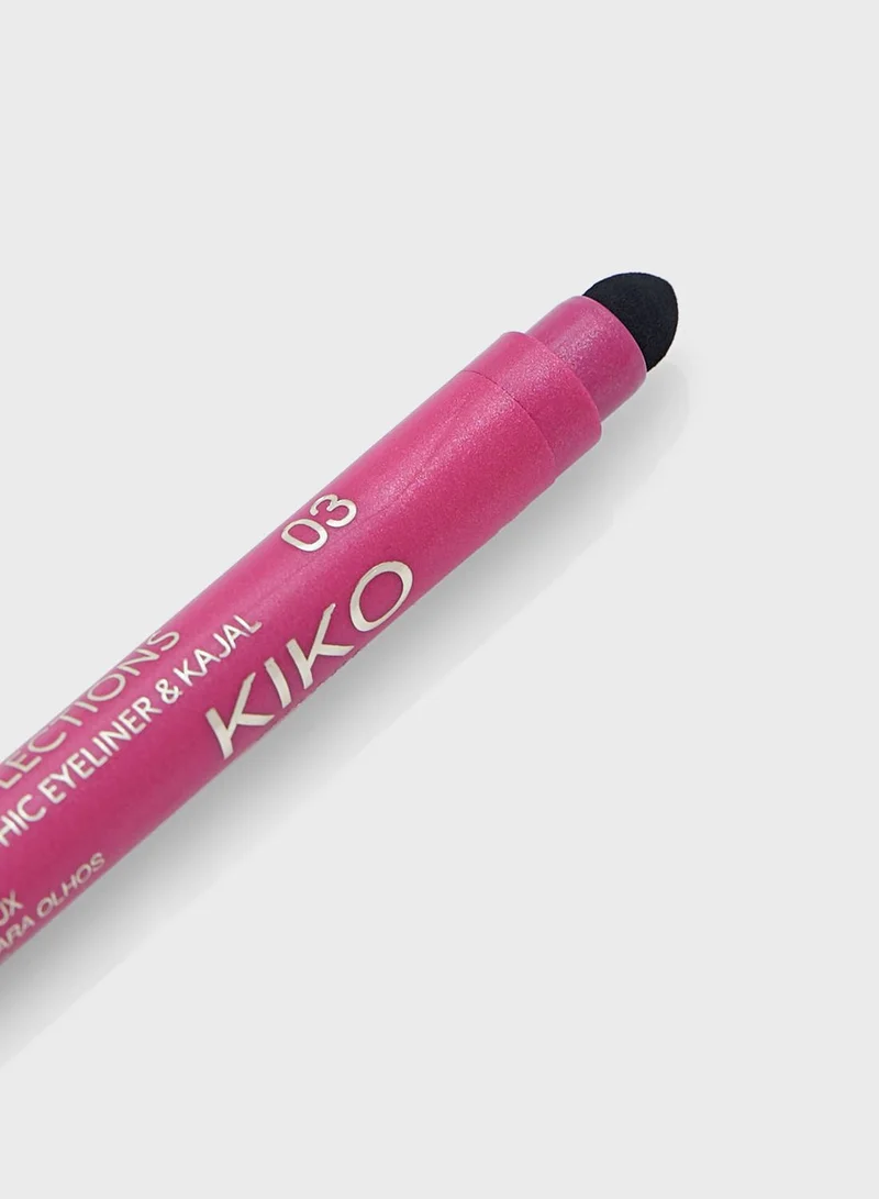 KIKO MILANO 10H Wear Graphic Eyeliner & Kajal - Pink Bloom