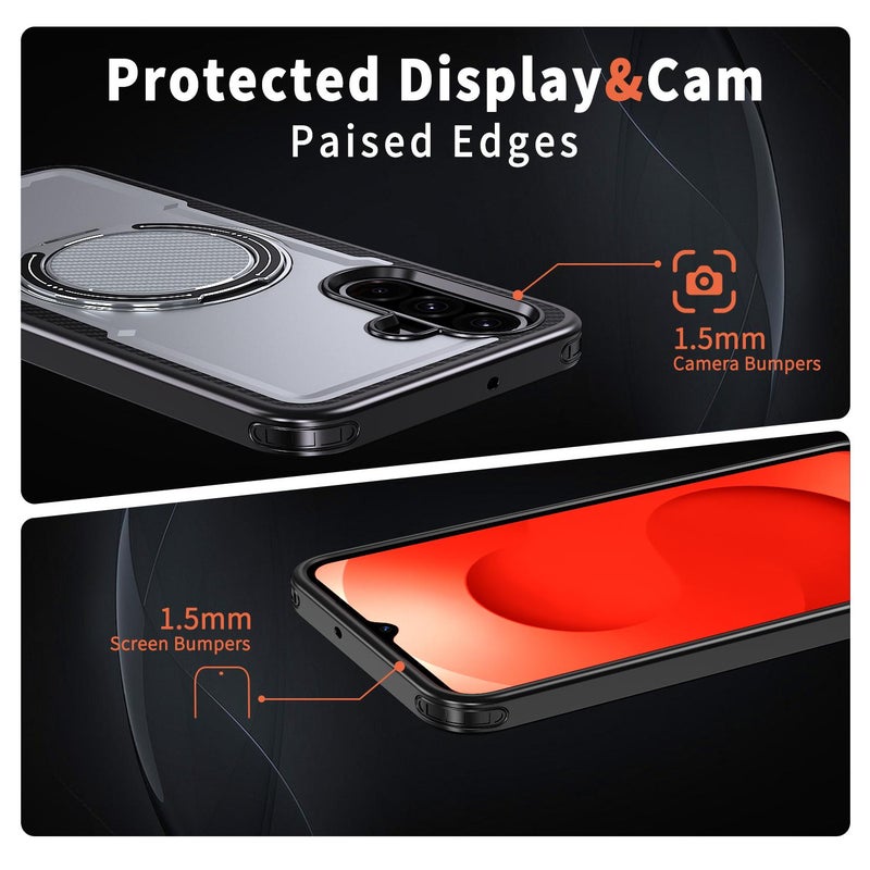 erorex For Samsung Galaxy A26 5G Kalebol Metal 360 Degree Rotation Holder Magsafe Phone Case(Grey) - Image 4