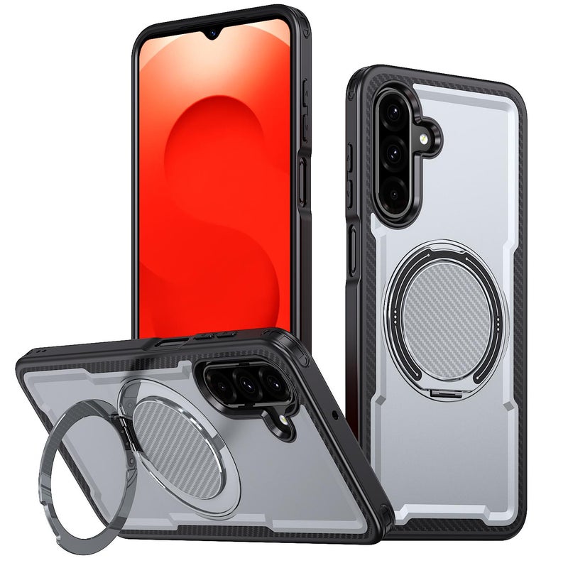 erorex For Samsung Galaxy A26 5G Kalebol Metal 360 Degree Rotation Holder Magsafe Phone Case(Grey) - Image 1