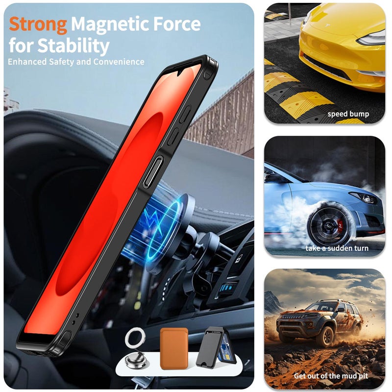 erorex For Samsung Galaxy A26 5G Kalebol Metal 360 Degree Rotation Holder Magsafe Phone Case(Grey) - Image 2