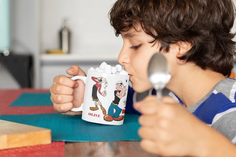 TAJNAN Ceramic Coffee Mug with Cartoon Style Design | Retro Animated Character Print Tea Cup for Home Office | Gift for Friends Family - Image 4