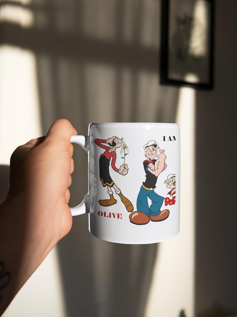 TAJNAN Ceramic Coffee Mug with Cartoon Style Design | Retro Animated Character Print Tea Cup for Home Office | Gift for Friends Family - Image 5