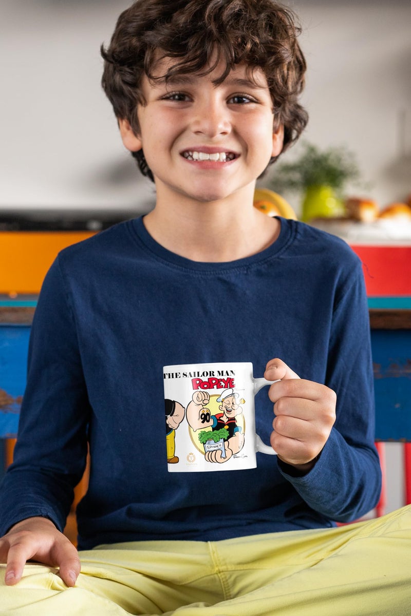 TAJNAN Ceramic Coffee Mug with Cartoon Style Design | Retro Animated Character Print Tea Cup for Home Office | Gift for Friends Family - Image 3