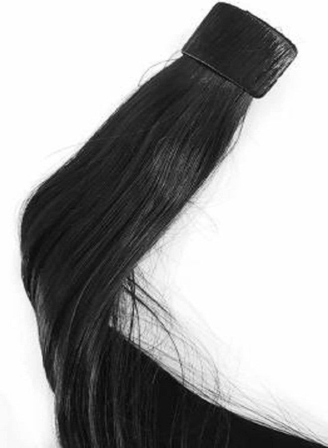 BLUSHIA Wig Natural looking Scale Ponytail Hair Extension Full Head Long Highlight Natural Color for Women And Girls 24 inches Black - Image 2