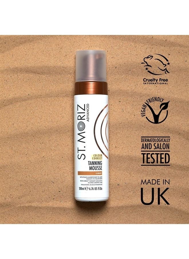 St. Moriz - St Moriz Advanced Colour Correcting Tanning Mousse with Hyaluronic Acid & Vitamin B5, Fast Drying Vegan Fake Tan, Light (200ml) - Image 1