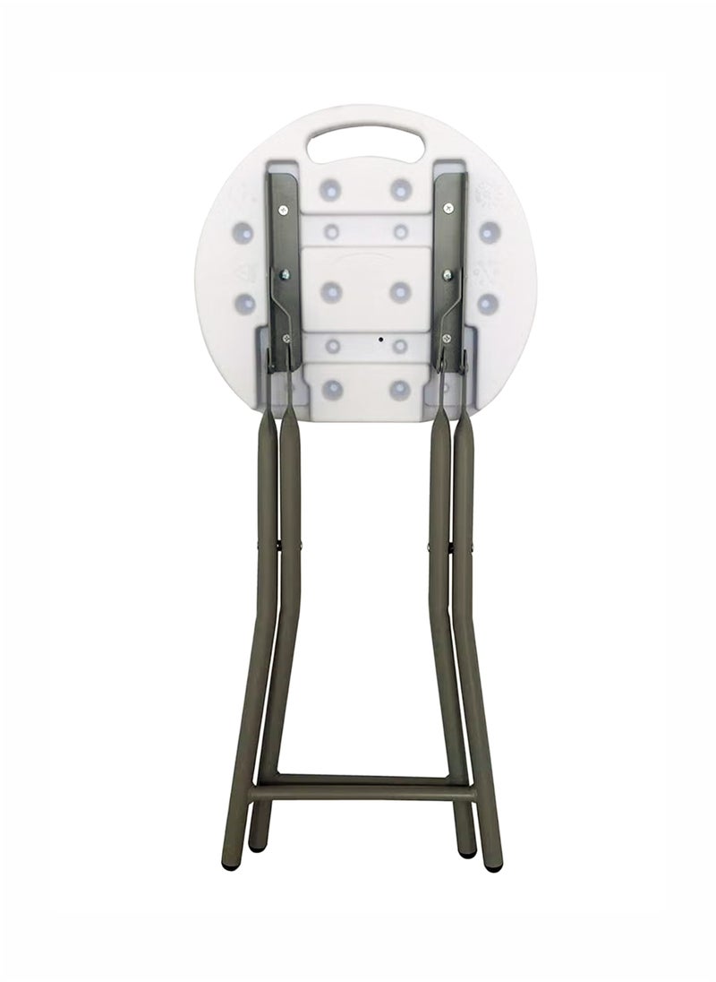 Folding Mini Bar Stool Portable Collapsible Round Seat with Handle and Anti-Skid Legs for Indoor and Outdoor Use 136kg Load-Bearing Capacity 30x30x47cm
