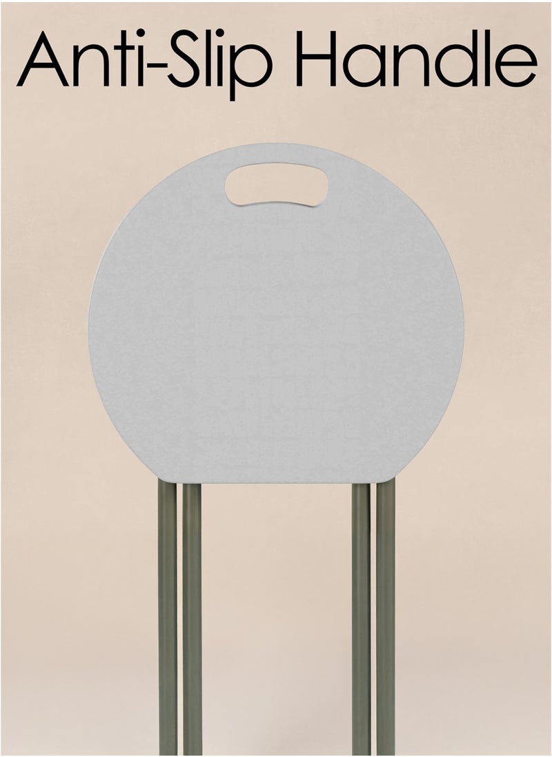 Folding Mini Bar Stool Portable Collapsible Round Seat with Handle and Anti-Skid Legs for Indoor and Outdoor Use 136kg Load-Bearing Capacity 30x30x47cm