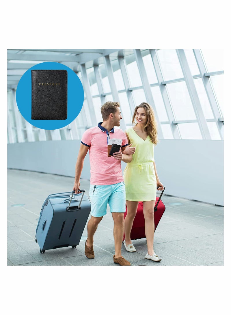 Barakah 2Pack Bridal Passport Covers Holder Leather and Credit Card Combo Protector Case Travel Accessories for Women Men - Image 4