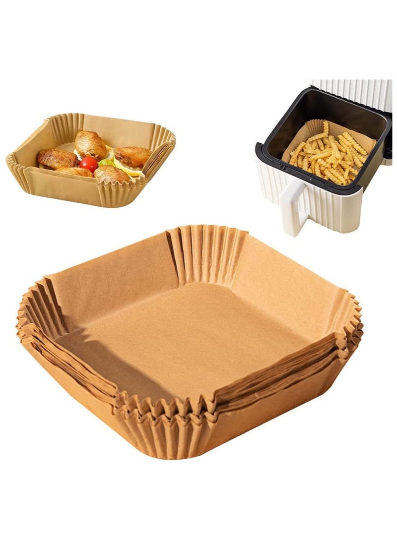 DeloPik Air Fryer Disposable Paper Liner, O9 O-Nine Air Fryer Liners Square, Baking Paper for Air Fryer Water-proof,Parchment Paper for Baking Roasting Microwave,7.8 inch/20cm,Square 50pcs - Image 1