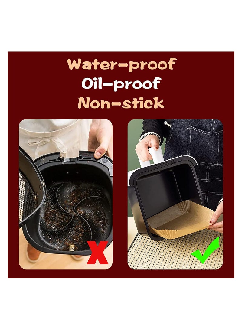 DeloPik Air Fryer Disposable Paper Liner, O9 O-Nine Air Fryer Liners Square, Baking Paper for Air Fryer Water-proof,Parchment Paper for Baking Roasting Microwave,7.8 inch/20cm,Square 50pcs - Image 3