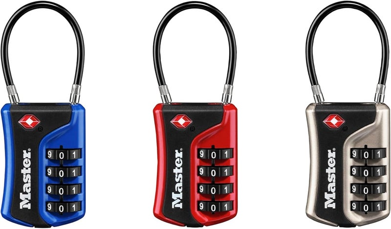 MasterLock Set Your Own Combination TSA Approved Luggage Lock, Colors May Vary; 3 pk; 4697EC3 - Image 1