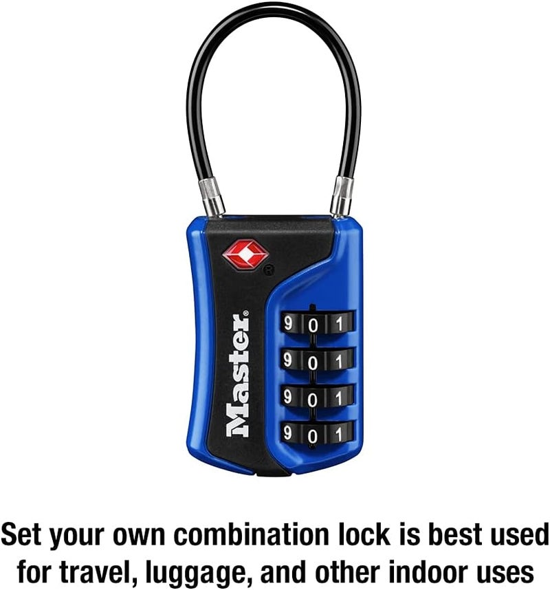 MasterLock Set Your Own Combination TSA Approved Luggage Lock, Colors May Vary; 3 pk; 4697EC3 - Image 2