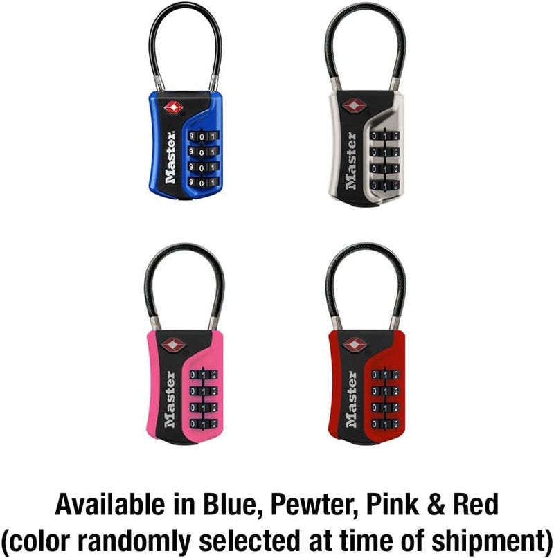 MasterLock Set Your Own Combination TSA Approved Luggage Lock, Colors May Vary; 3 pk; 4697EC3 - Image 4