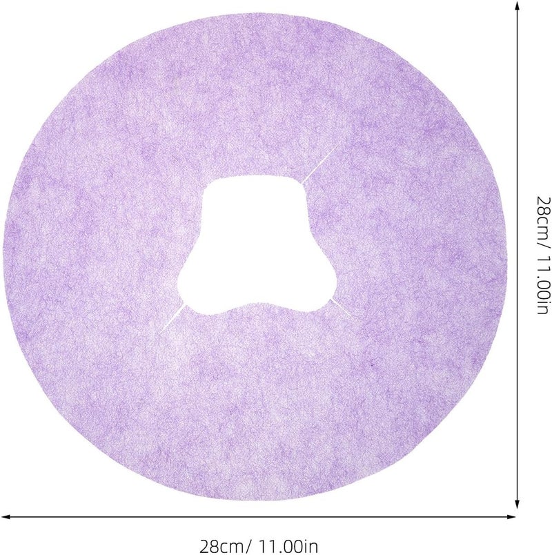 400pcs Massage Cover: Massage Table Disposable Face Hole Covers - Purple Non-Woven Headrest Sheets for SPA and Salon 11-Inch - Image 2