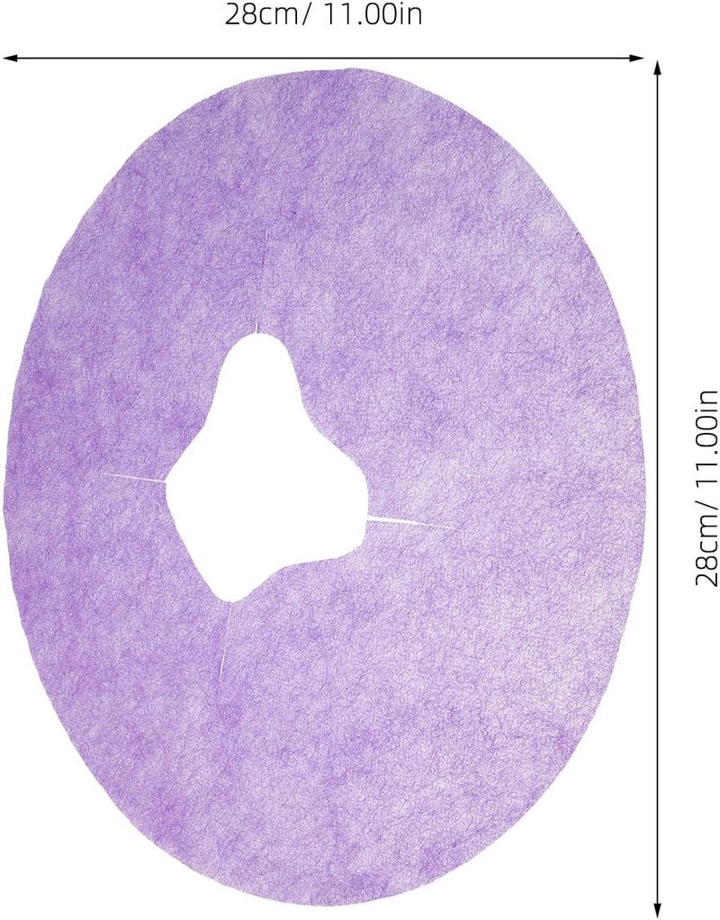 400pcs Massage Cover: Massage Table Disposable Face Hole Covers - Purple Non-Woven Headrest Sheets for SPA and Salon 11-Inch - Image 4