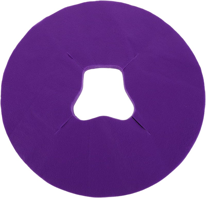 400pcs Massage Cover: Massage Table Disposable Face Hole Covers - Purple Non-Woven Headrest Sheets for SPA and Salon 11-Inch - Image 1