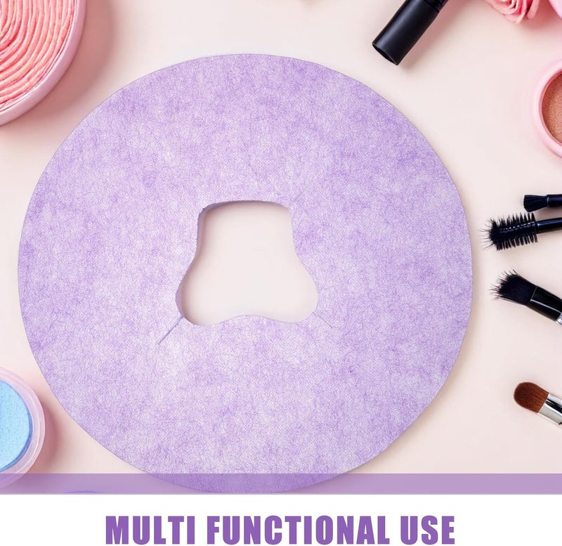 400pcs Massage Cover: Massage Table Disposable Face Hole Covers - Purple Non-Woven Headrest Sheets for SPA and Salon 11-Inch - Image 5