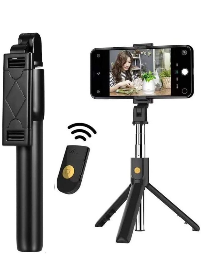 ELTRAZONE K07 Selfie Stick Integrated Tr BT 4.0 Wireless Selfie Stick Mini Portable Extendable Selfie Stick Tr For Smart Phone (Black) - Image 2