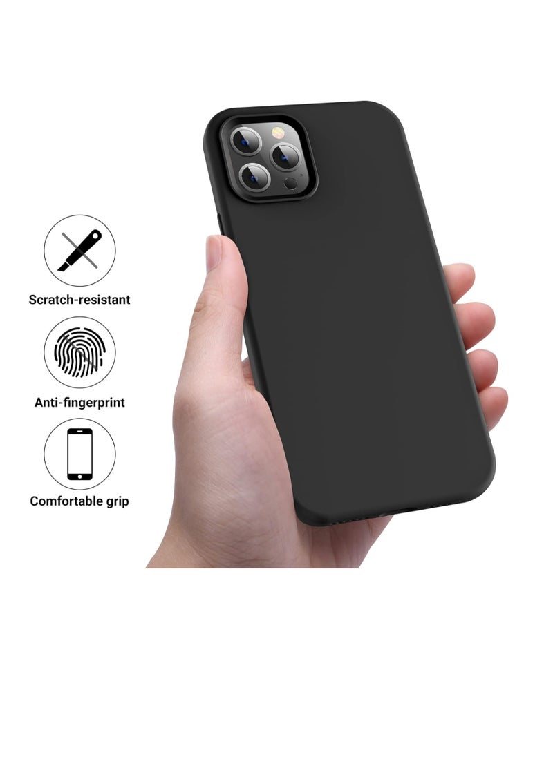 Generic - iPhone 12 Pro Max Case, Silicone Upgraded [Camera Protecion] Phone Case with Soft Anti-Scratch Microfiber Lining, 6.7 inch, Black - Image 1