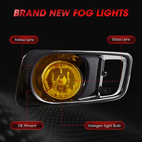 WEZEMLIGHT Fog Lights Assembly Compatible With Honda Civic 1999 2000 With H3 12V 55W Switch And Wiring Kit Yellow Lens - Image 2