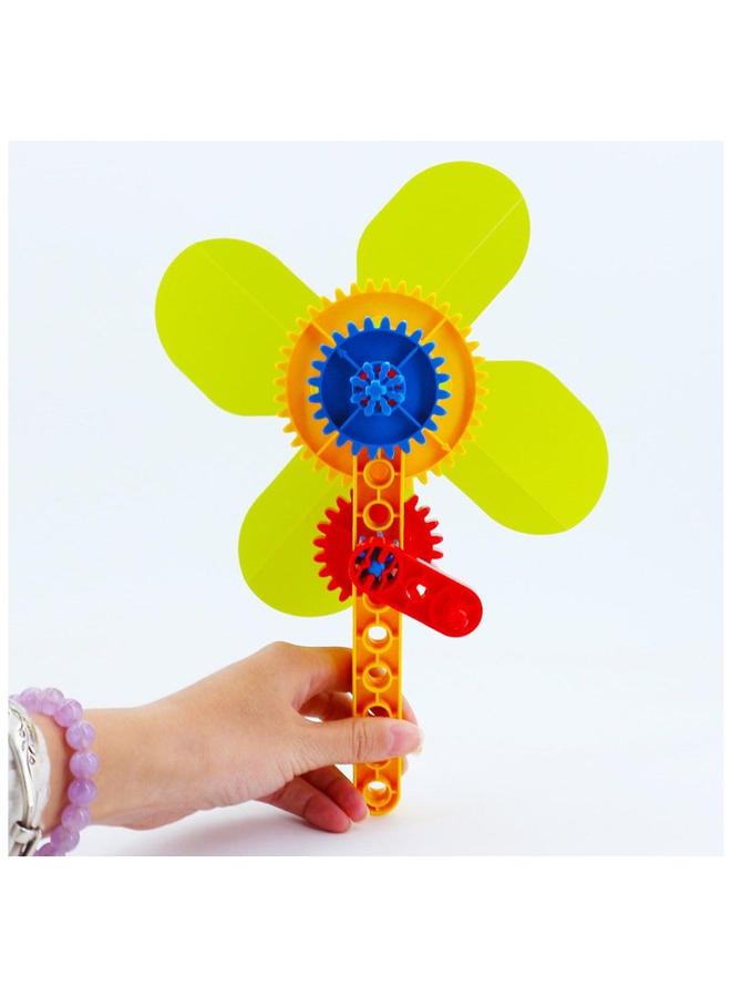 1 Box Of Hand-Cranked Fan Small Particle Assembly Building Blocks Gear Educational Toys Suitable For Children - Image 1