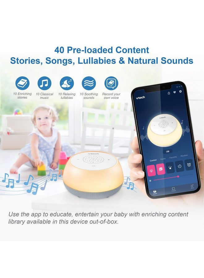 VTech BC8213 V-Hush جونيور مهدئ تدريب النوم مع 40 قصة/أغنية/صوت وسجل صوتك الخاص. مكبر صوت بلوتوث محمول عالي الدقة، 250+ ضوء ليلي متعدد الألوان، جهاز عرض سقفي. - Image 2