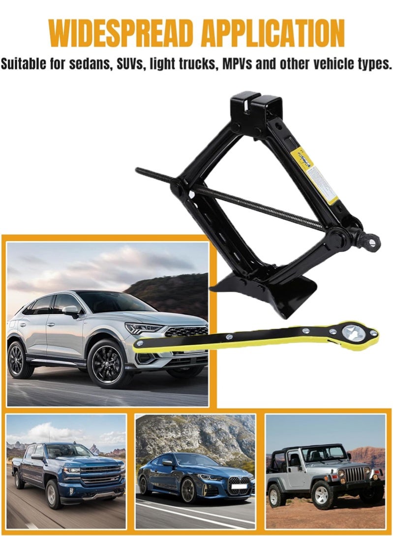 KIIUMI Scissor Jack for Car - 2 Ton (4409 lbs) Scissor Lift Jack Car Jack Kit with Saving Effort Ratchet Design,Car Tire Jack for Auto/SUV/MPV (2 Ton) - Image 5