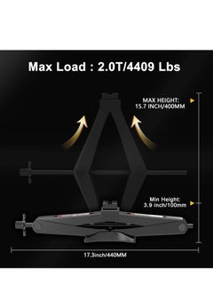 KIIUMI Scissor Jack for Car - 2 Ton (4409 lbs) Scissor Lift Jack Car Jack Kit with Saving Effort Ratchet Design,Car Tire Jack for Auto/SUV/MPV (2 Ton)  - Image 3