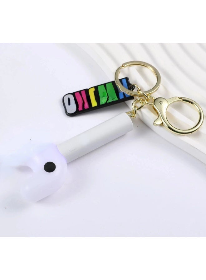 Generic Cute KPOP Light Keychain Silicone Stick Pendant Keyring Bag Accessories Birthday Gift-Color:C-Ships From:CHINA - Image 1