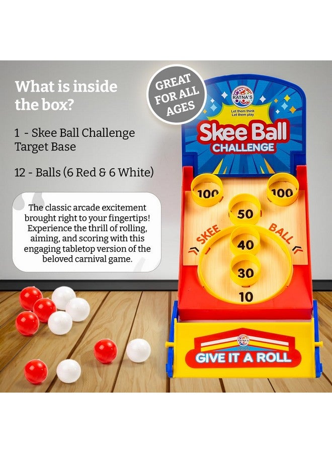 راتاناز لعبة طاولة كلاسيكية من Ratna's Skee Ball Challenge، ممتعة للأطفال والكبار من عمر 5 سنوات فما فوق - Image 3