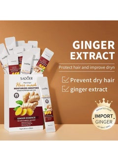 SADOER Hair mask MOISTURIZES SMOOTHES GINGER NUTRITION HAIR CARE 10g/0.35fl.oz x 20pcs  - Image 2