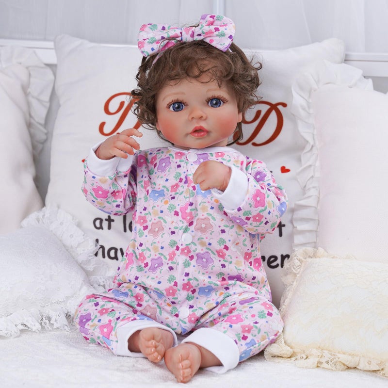 BABESIDE Reborn Baby Doll Clothes for 17-22 Inch Dolls, 5 Sets Baby Doll Clothes Outfits Accessories - Romper Suit and Headband for Baby Doll Boy&Girl Kids Age 3+ Gift - Image 5