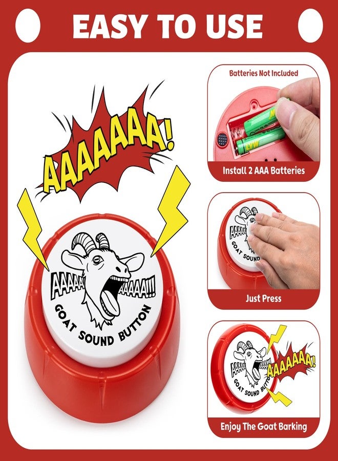 FunisFun Goat Desk Toy with Goat Squeak, Funny Button with Sheep Sound for White Elephant Gag Gifts Men Women Office Gifts for Dad from Daughter Son, Novelty Toys for Playing Jokes - Image 3