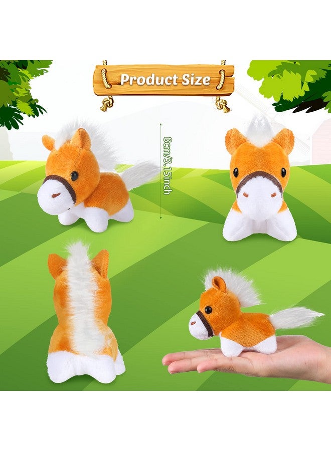 Aoriher 24 Pcs Horse Plush Stuffed Animal Mini Keychain Toys 3.15 Inch Party Favor with Detachable Chain for Farm Themed Birthday Party Favors Supplies(Horse Style) - Image 3
