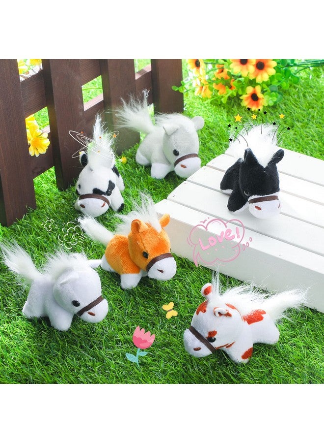 Aoriher 24 Pcs Horse Plush Stuffed Animal Mini Keychain Toys 3.15 Inch Party Favor with Detachable Chain for Farm Themed Birthday Party Favors Supplies(Horse Style) - Image 2