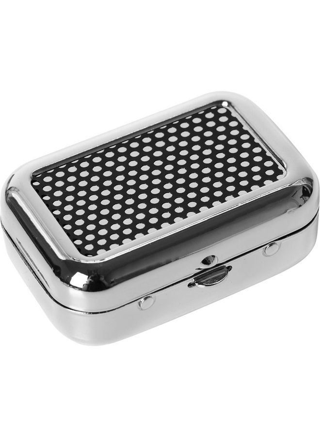 Portable Outdoor Travel Mini Ashtray Black/Silver - Image 1
