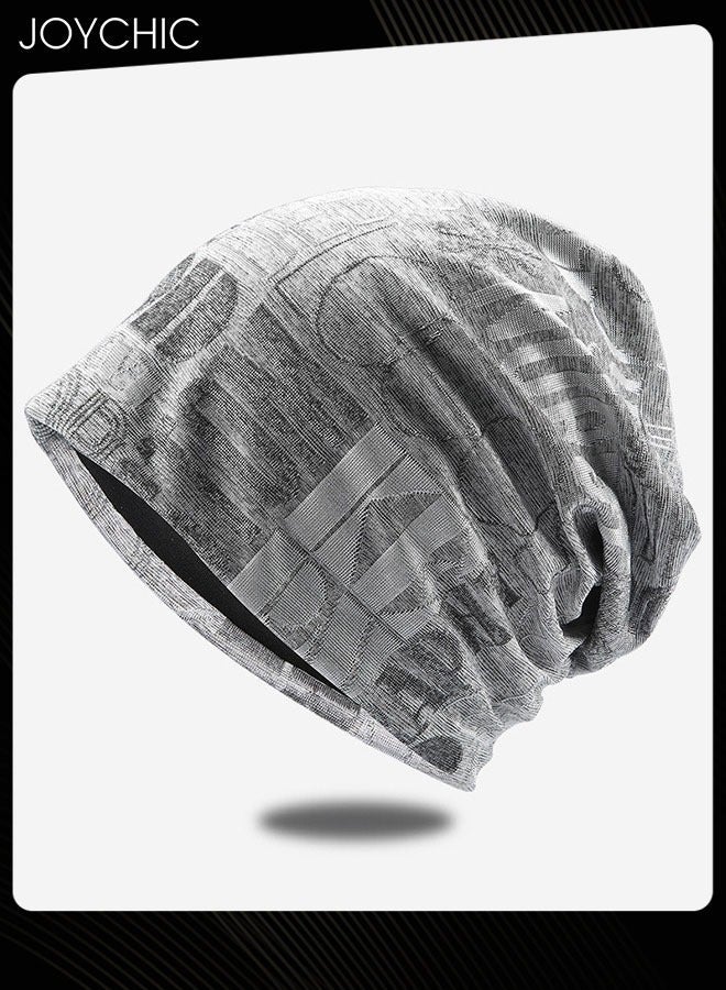 Joychic Cotton Slouchy Beanie Spring Autumn Skull Cap Hip-Hop Running Adult Dwarf Hat Breathable Chemo Cap for Men Women Grey  - Image 1