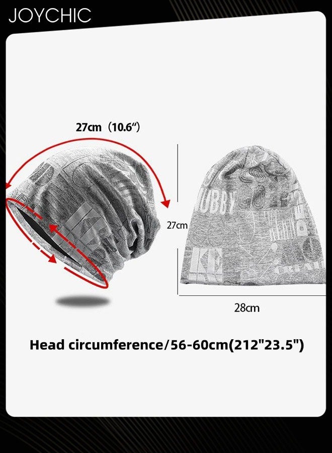 Joychic Cotton Slouchy Beanie Spring Autumn Skull Cap Hip-Hop Running Adult Dwarf Hat Breathable Chemo Cap for Men Women Grey  - Image 4
