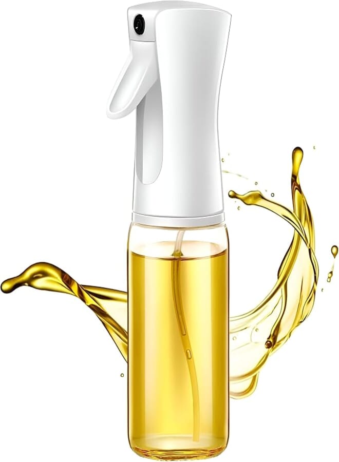 Oil Spray Bottle - 200ml Elegant and Practical Design, Precisely Dispenses Oil on Food or Cookware, Perfect for Air Fryers, Salads, Healthy Recipes (1 Pack)