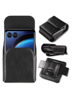 Belt Holster Compatible Motorola Razr 40 Ultra Case with Belt Clip,Motorola Razr Case,Leather Pouch with Clip Holster Phone Case for Galaxy Z Flip 5,Z Flip 4,Z Flip 3,Z Flip 5G