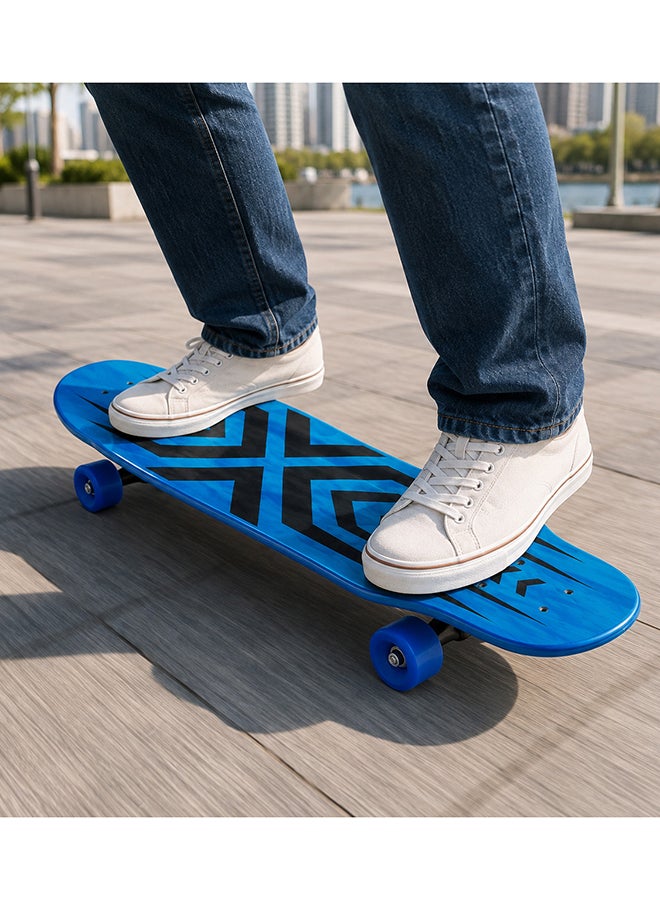 DEXO 31” Cruiser Longboard Skateboard – 7-Layer Maple Deck with 60mm PU Wheels & Aluminium Trucks for Kids, Teens & Adults (Bluesky) - Image 4