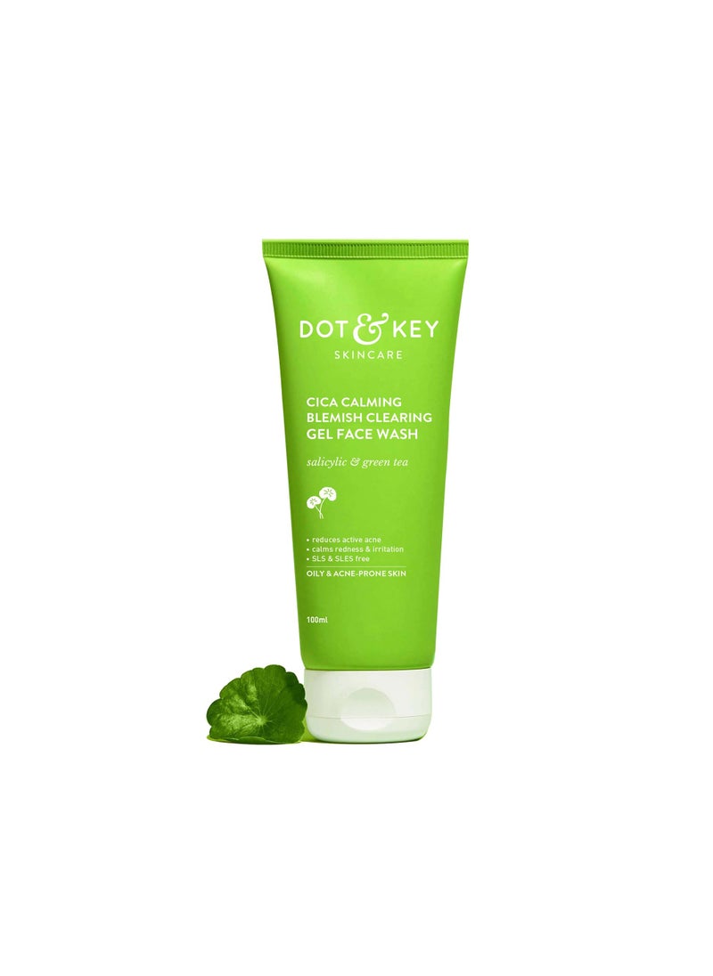 Dot & Key - Dot & Key CICA Face Wash for Acne Prone Skin, 2% Salicylic Acid Face Wash with Green Tea | For Oily & Sensitive Skin | Sulphate Free Face Wash for Men & Women | Oil Control Face Wash with Zinc | 100ml - Image 1