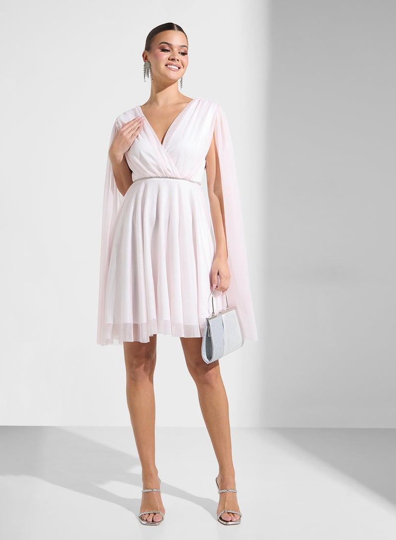Ella Limited Edition Cape Overlay Mini Dress  - Image 4