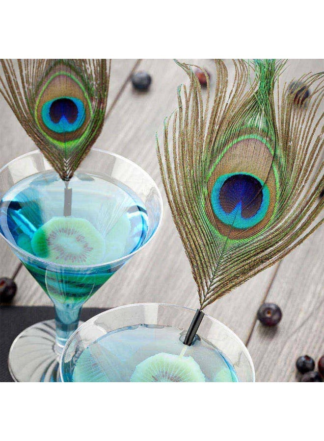 Restaurantware 6 Inch Party Toothpicks, 500 Disposable Cocktail Skewers - Peacock Feather Decoration, Sharp Tips, Multicolor Bamboo Decorative Cocktail Picks, For Garnishes Or Appetizers  - Image 3