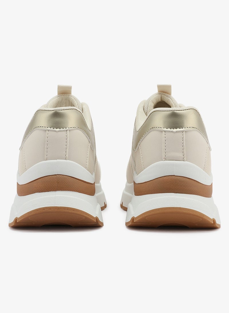 U.S. Polo Assn. Women's Beige Low-Top Sneakers - Lightweight Shoes & Trendy Design Shoes for Everyday Wear - Image 3