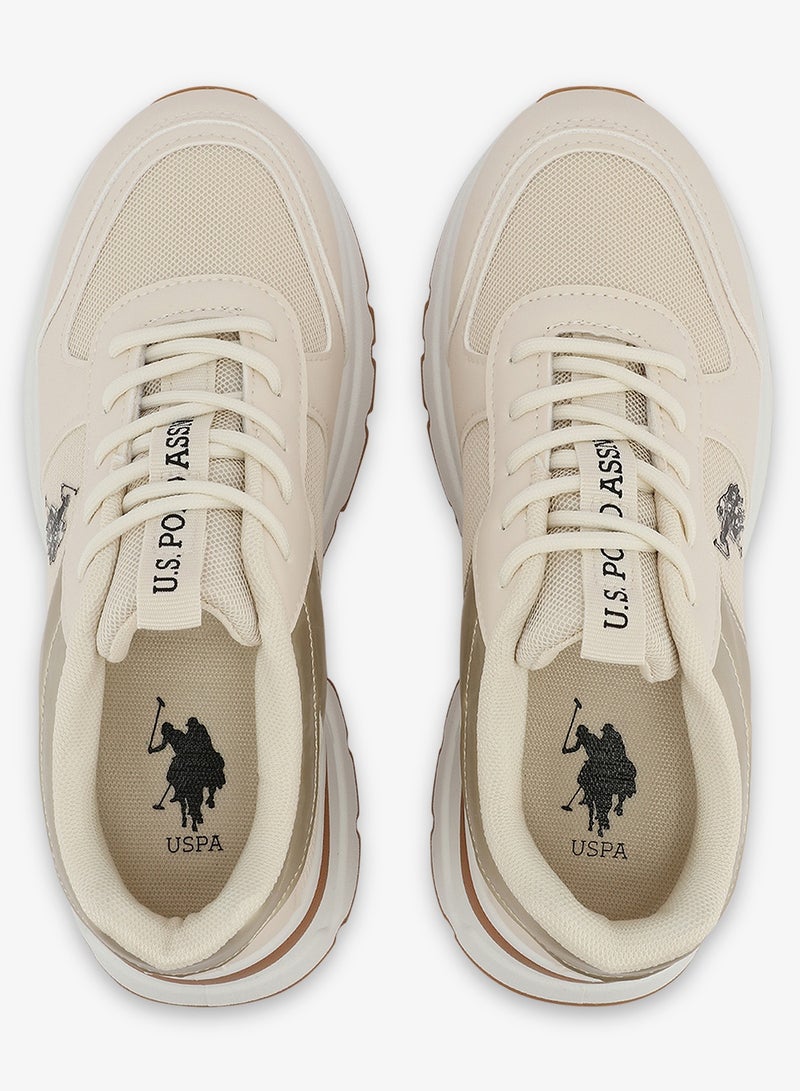 U.S. Polo Assn. Women's Beige Low-Top Sneakers - Lightweight Shoes & Trendy Design Shoes for Everyday Wear - Image 5