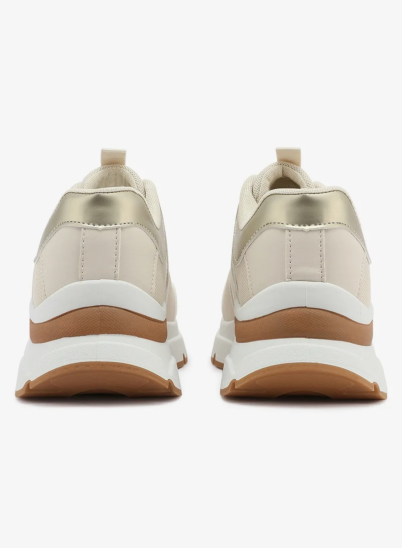 U.S. Polo Assn. beige Women's Beige Low-Top Sneakers - Lightweight Shoes & Trendy Design Shoes for Everyday Wear for Women | Best Price UAE