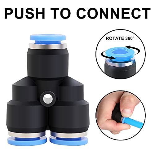 Hromee Air Line Tubing Kit, 5/16 Inch (7.937MM) OD x 32.8 Feet Polyurethane PU Tube and Push to Connect Fittings, 14 PCS Compressed Pipe and Accessories Kit - Image 5
