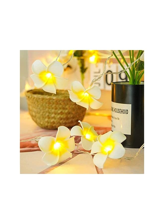 The Bros LED Artificial Plumeria Flower String Lights Hawaiian Foam Flower Light, 3AA/USB Powered, Fairy String Light for Bedroom, Birthday Wedding Beach Party  - Image 5