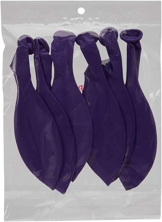 Party Time 18" Purple Latex Balloon 6 Pieces / 1Pack